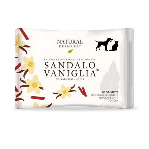 Natural Derma Pet salvietta sandalo vaniglia